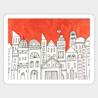 Imaginary cityscape Sticker